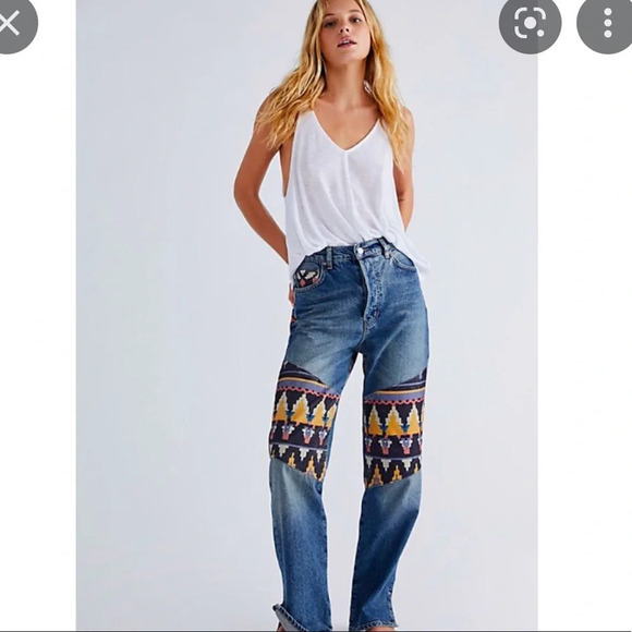 NWOT FREE PEOPLE ROCKY MOUNTAIN STRAIGHT JEANS - Picture 1 of 6
